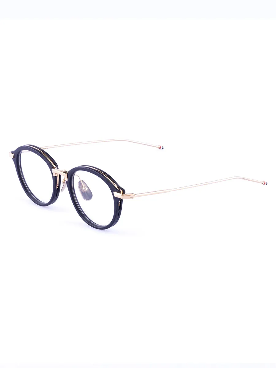 011A-415 Navy Silver Round eyeglasses
