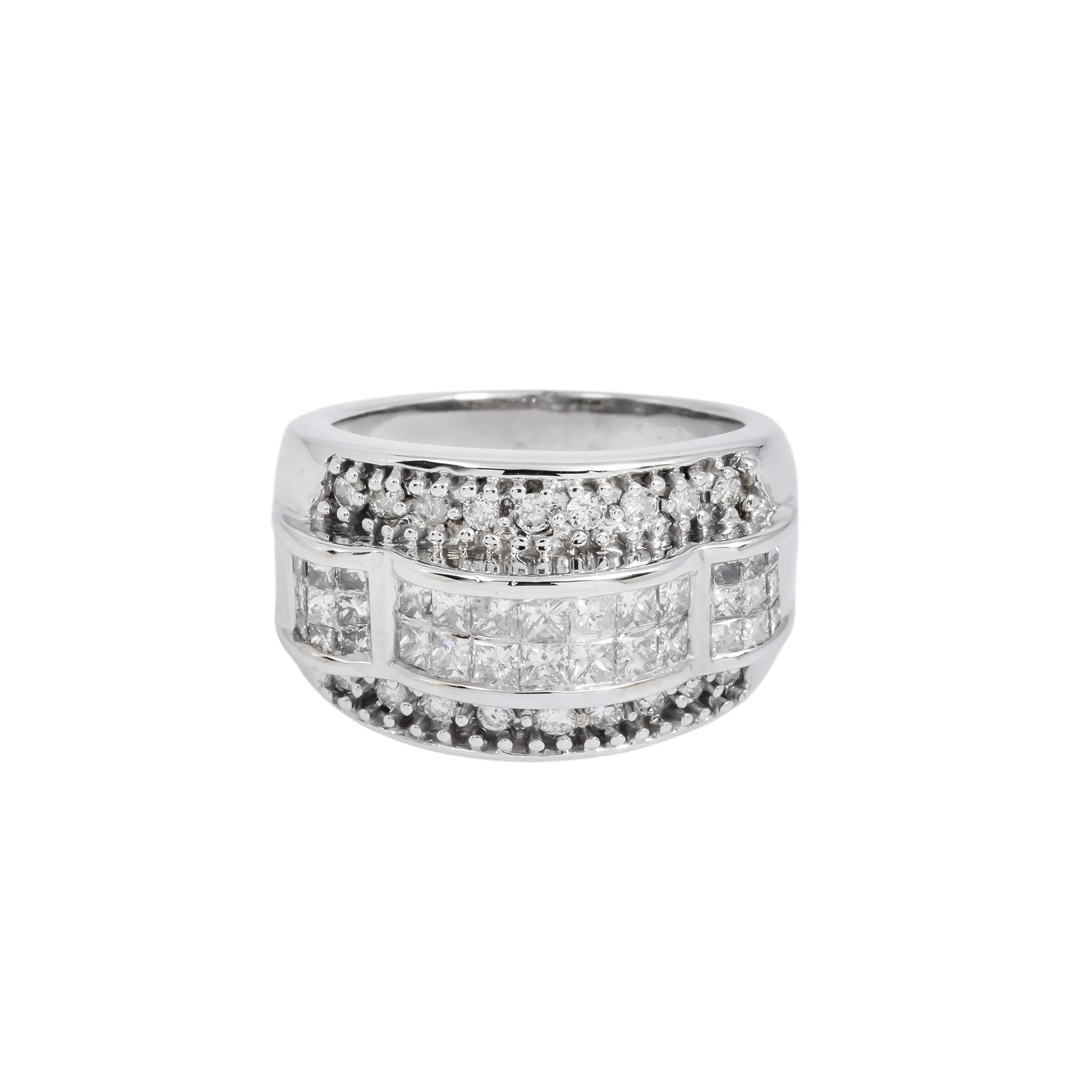 10K GOLD DIAMOND CLUSTER STATEMENT RING 1.25 CT
