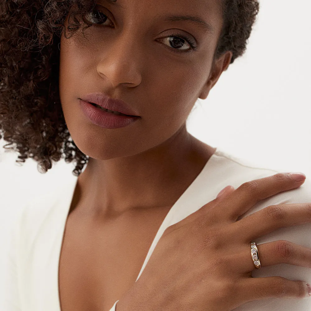 14k Dome Chunky Statement Diamond Ring