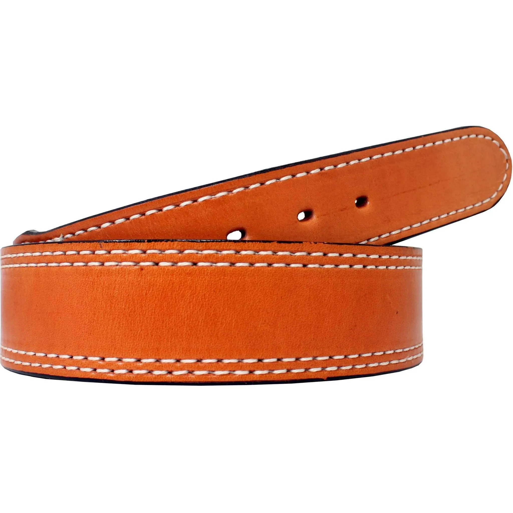 B123 - Natural Stitched Leather Belt