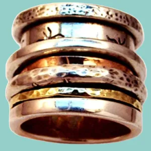 Bluenoemi Spinner ring for man /  spinner ring for woman / Sterling Silver .925  gold 9 ct / All Sizes