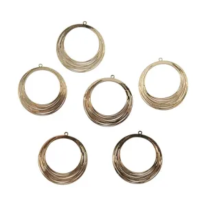 Brass Pendant - Rings - Pkg/6