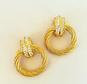 Classic vintage 1980s extra large statement Christian Dior signed clip on earrings.