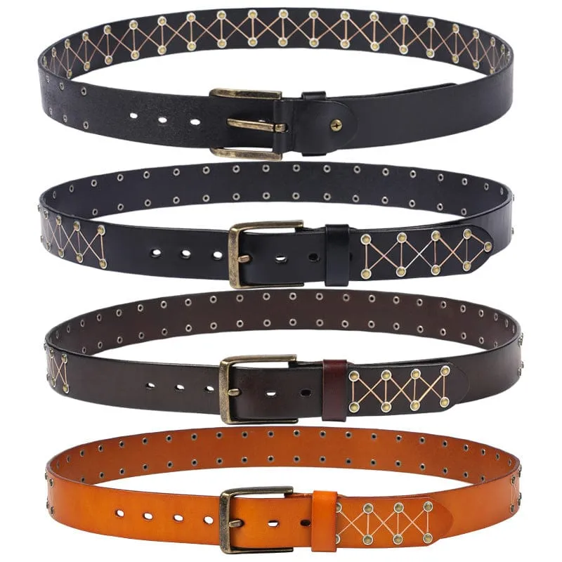Men's Gothic Triangle Embossed Studded Belt