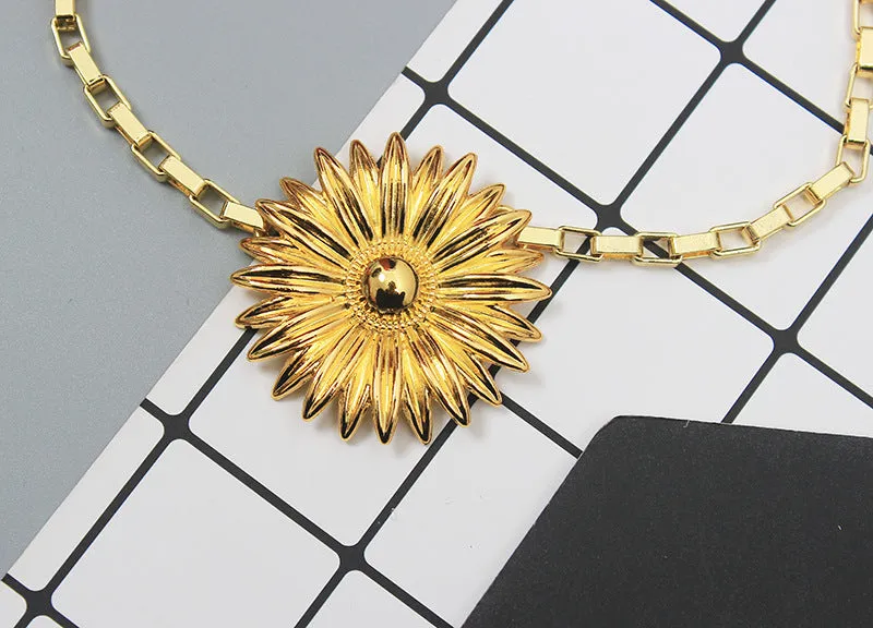 Retro Niche High-quality Sun Flower Waist Chain Women's Belt Chain Accessories Fashion Belt
