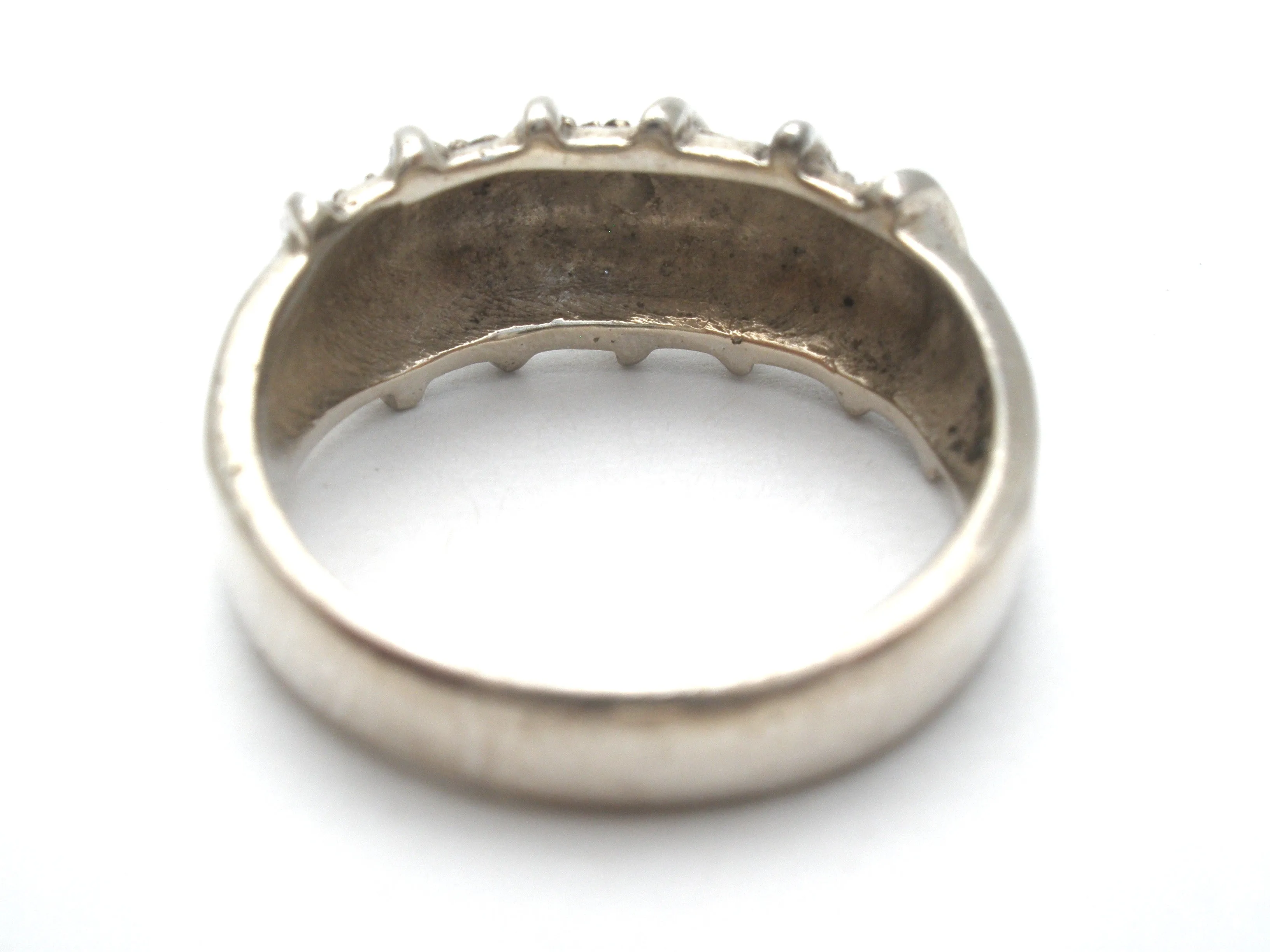 Sterling Silver Marcasite Band Ring Size 7