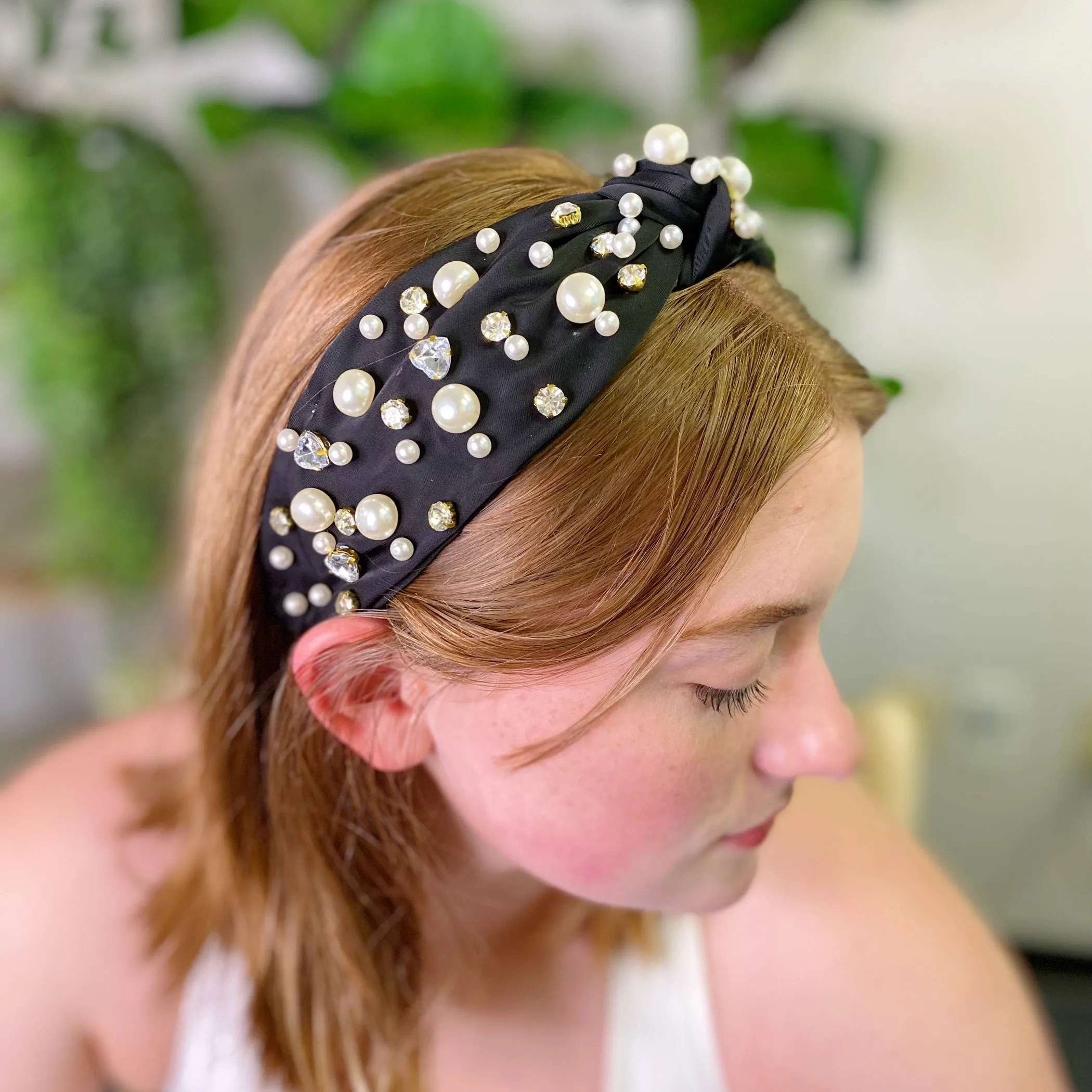 Winslet Jeweled Satin Headband